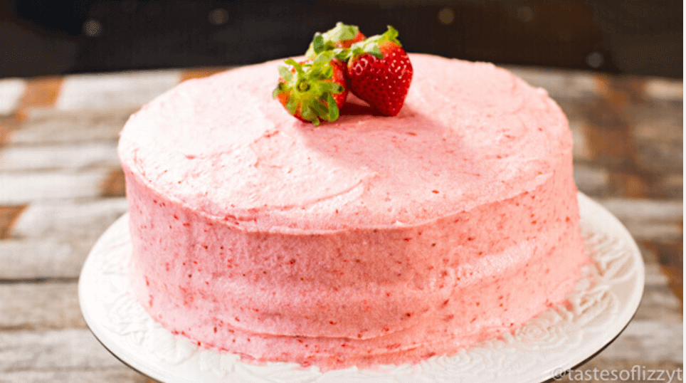 strawberry cake on a plate