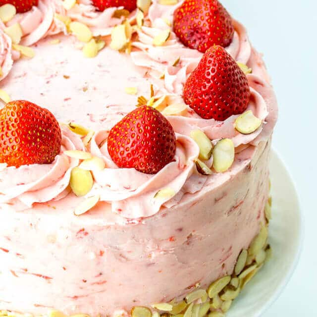 Strawberry Almond Layer Cake