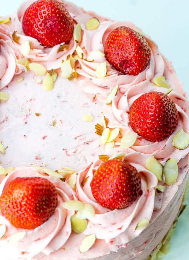 Strawberry Almond Layer Cake