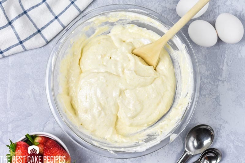 cake batter in a bowl