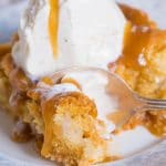 This apple dapple cake is a classic Amish recipe with a simple vanilla flavor. Use Granny Smith apples to balance the sweetness of the cake.