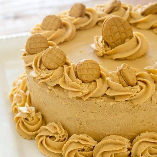 Nutter Butter Peanut Butter Cake {Semi-Homemade Cake w/ Buttercream}