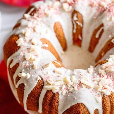 Candy Cane Cake Recipe {Easy Bundt Cake with Peppermint Swirl}