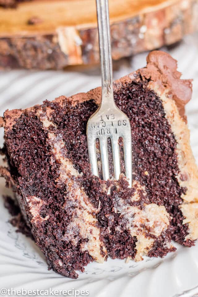 German Chocolate Cake Recipe {Homemade Coconut Pecan Frosting}