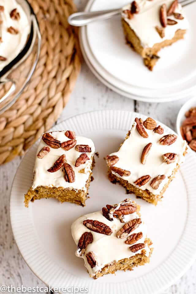 pieces of carrot cake on a plate