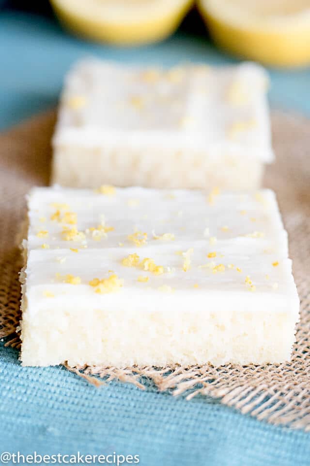 sheet cake made with fresh lemons