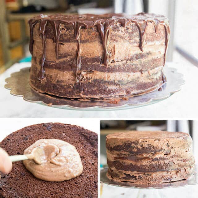 how to assemble a chocolate cake collage