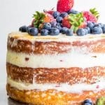 naked cake with mascarpone cream and fresh fruit