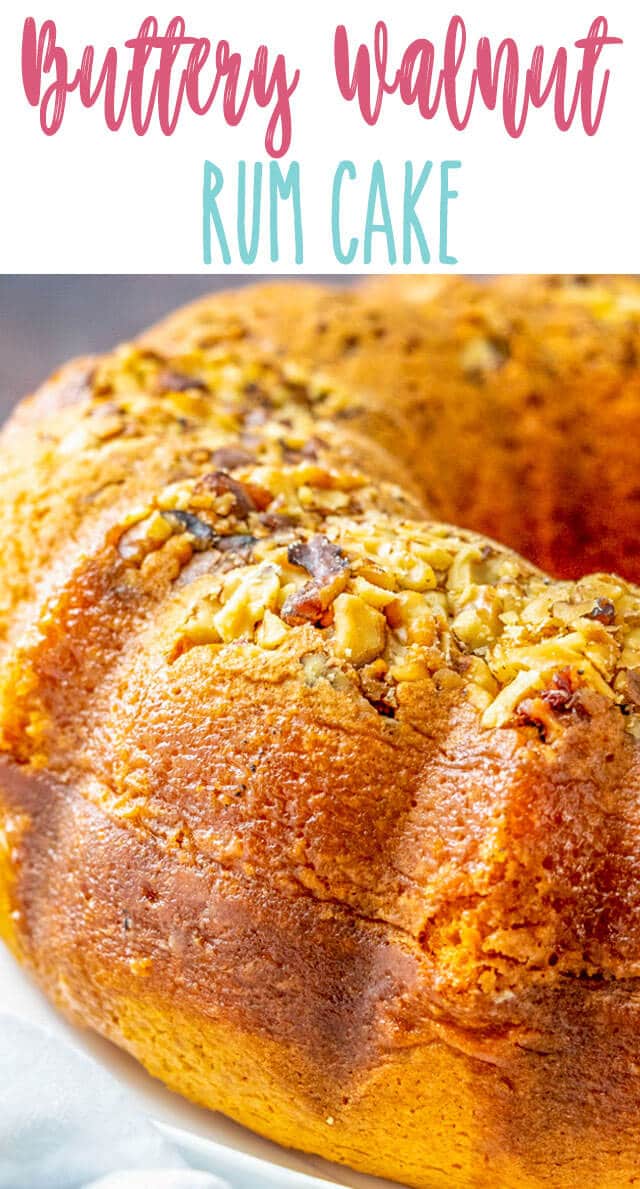 closeup of easy rum cake