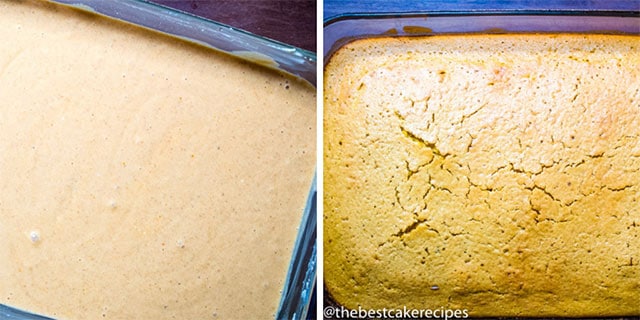 easy pumpkin spice cake mix in a baking pan