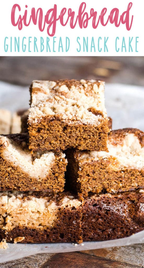 Gingerbread Snack Cake {Easy 8x8 Cake Recipe for Christmas}