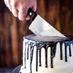 cake with knife in it
