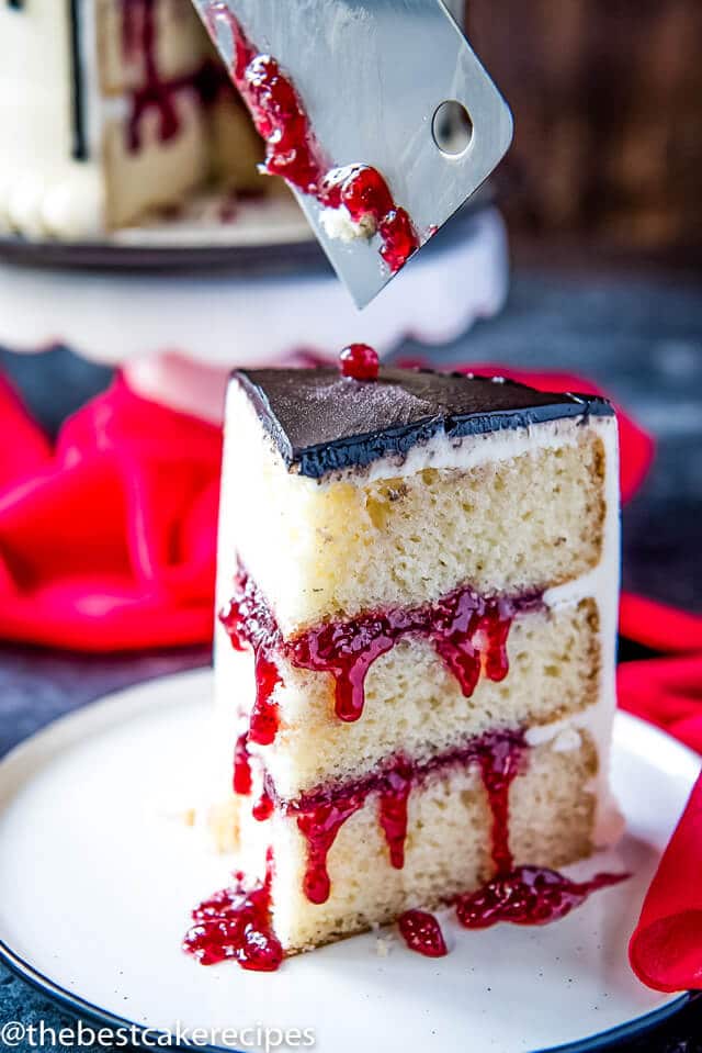 halloween cake with meat cleaver