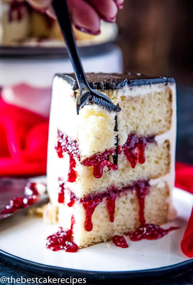 white cake with fruit filling for halloween