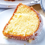 slice of german butter pound cake on a plate