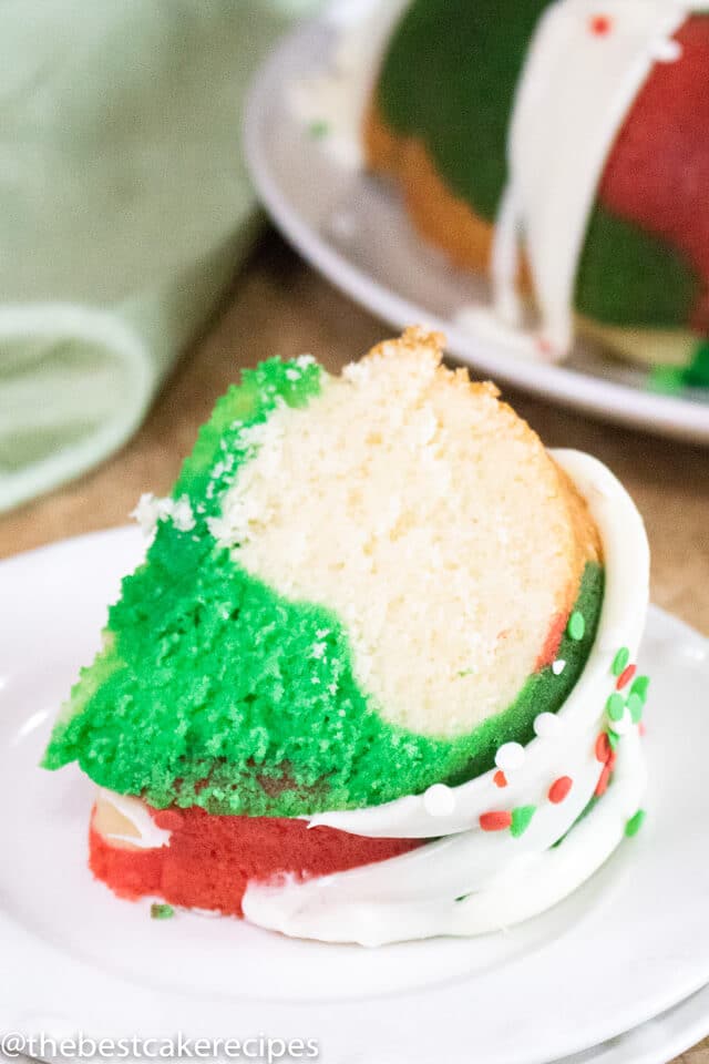 Tri-Colored Christmas Bundt Cake