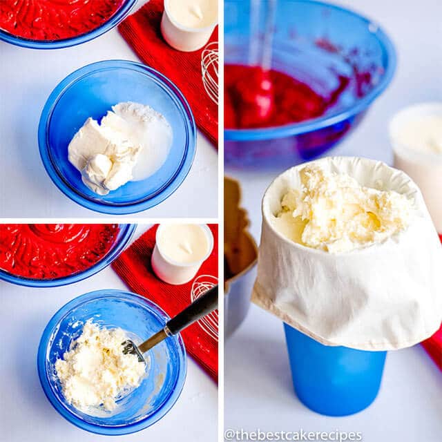cream cheese filling for bundt cake in mixing bowl