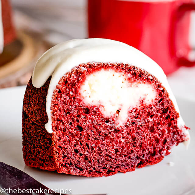 slice of red velvet cake on a plate