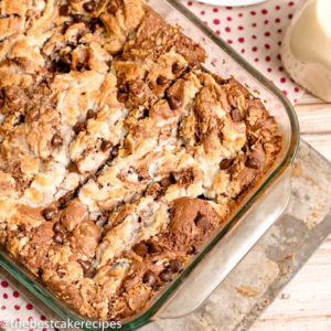 German Chocolate Earthquake Cake in a baking pan