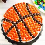 Basketball Cake Recipe with orange m&Ms