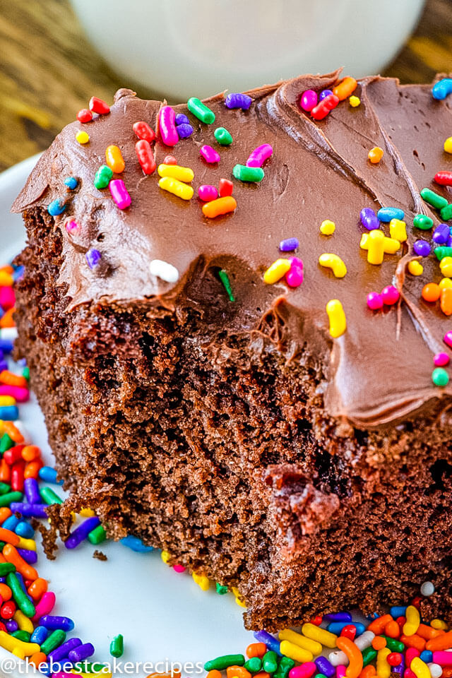 A close up of a piece of birthday cake