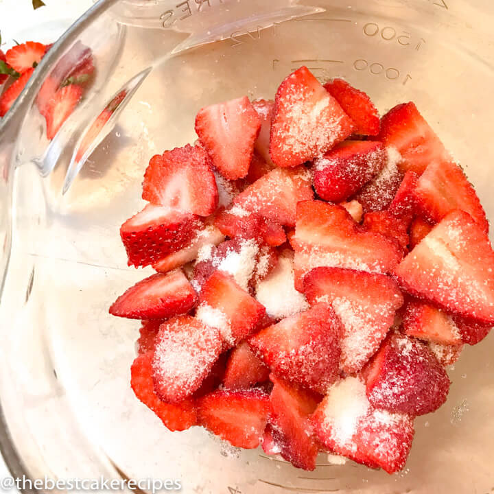 macerated strawberries in a bowl