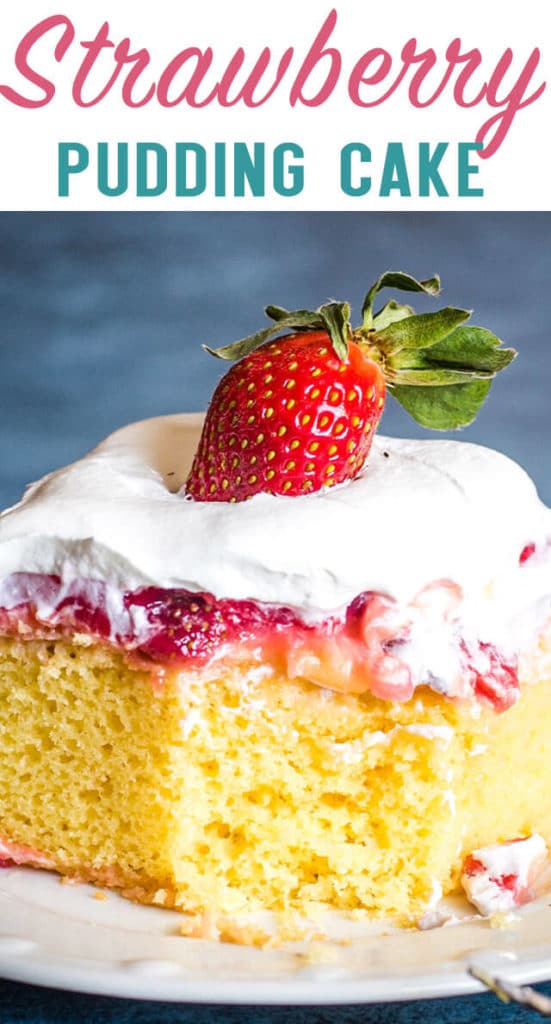 Strawberry Pudding Cake Title Image