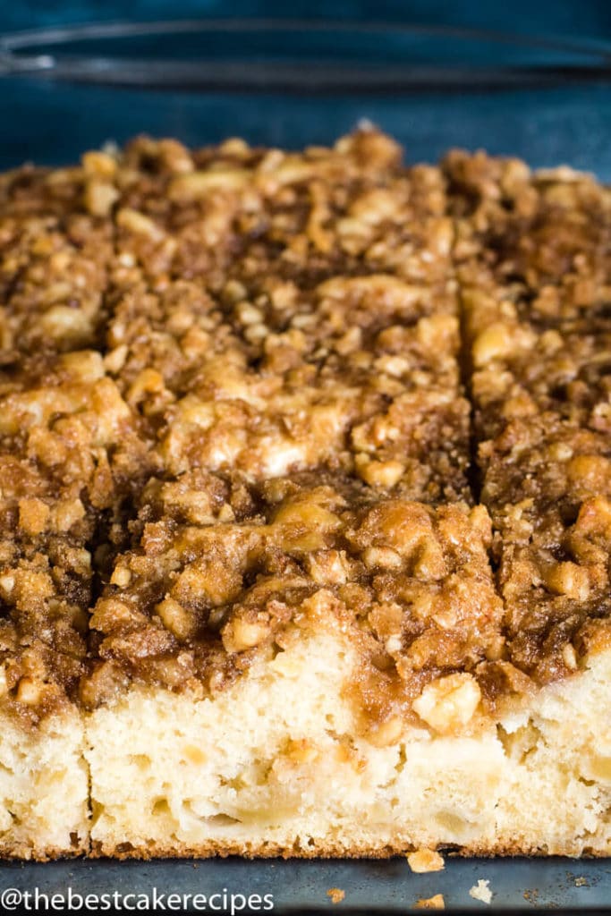 Apple Nut Crumb Cake in a 9x13 pan