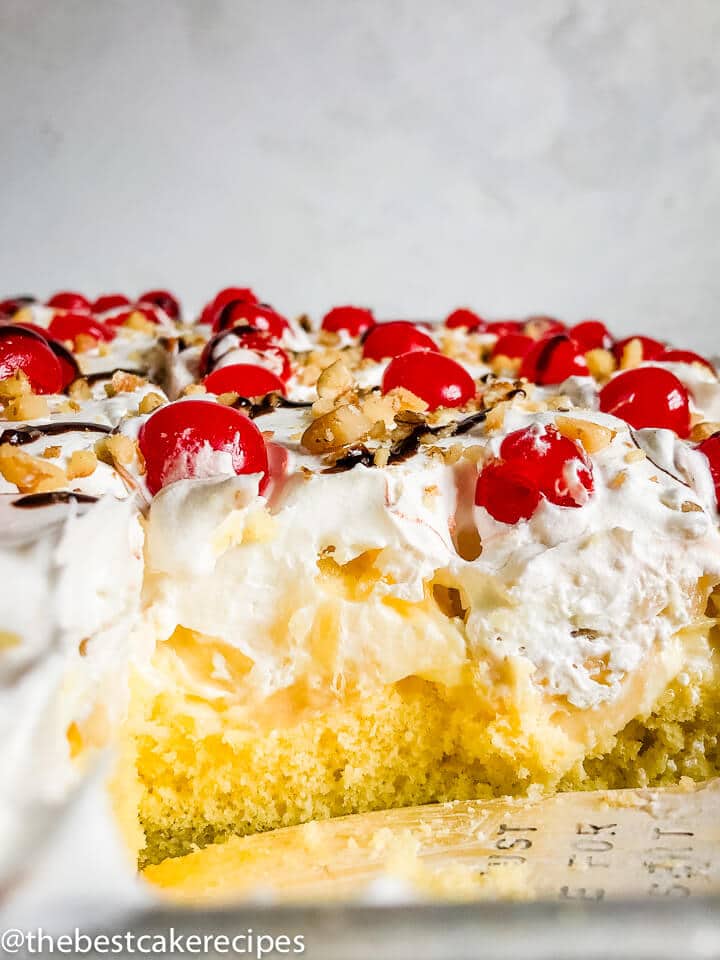 No Bake Banana Split Cake 