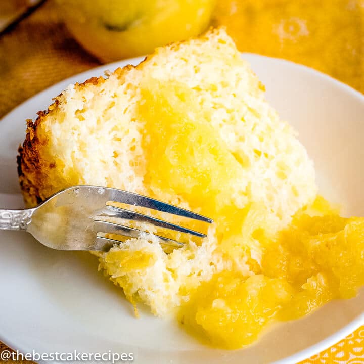 Pineapple Angel Food Cake Recipe on a plate
