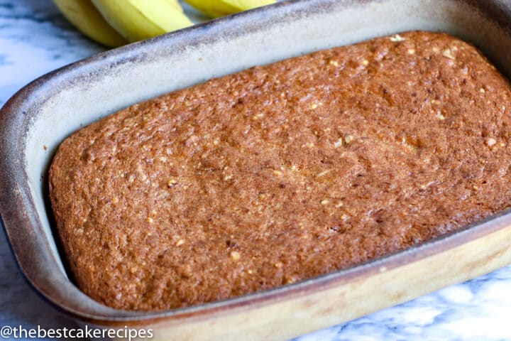 baked banana cake in a pan