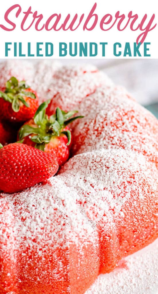 Filled Strawberry Bundt Cake title image