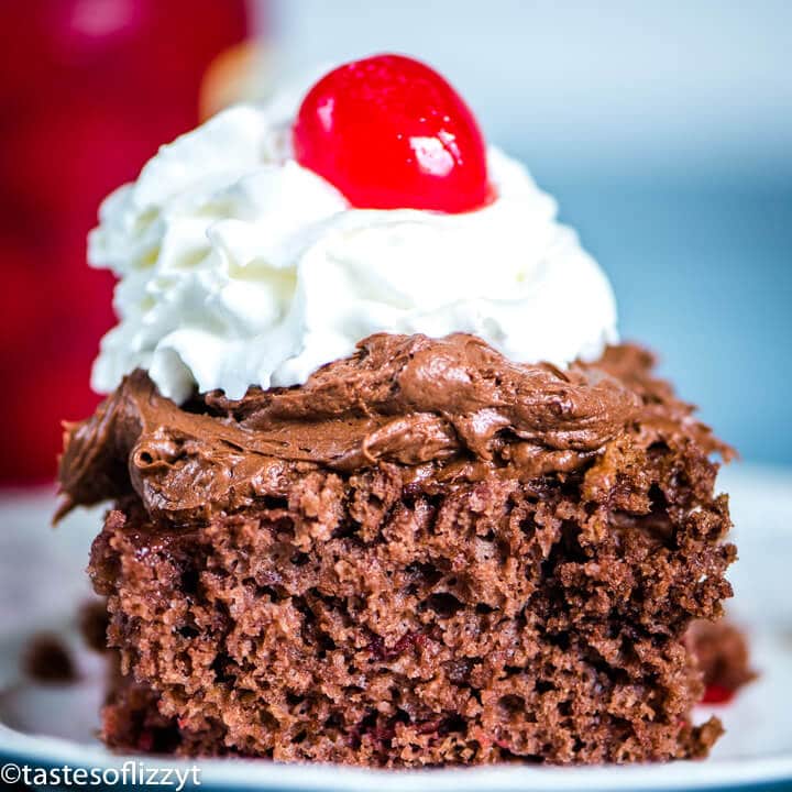 4 Ingredient Chocolate cherry Cake closeup