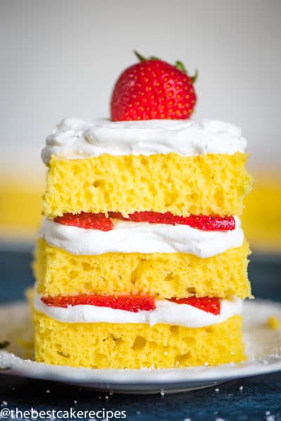 4 Ingredient Lemon Cake Recipe w/ Whipped Cream Topping {Sheet Cake}