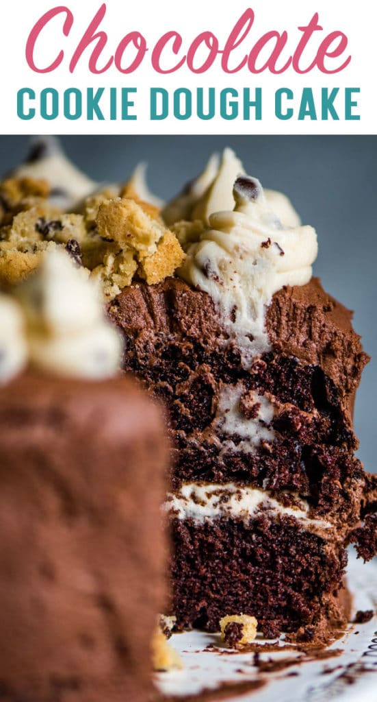 Chocolate Chip Cookie Dough Cake Recipe {Cookie Dough Buttercream}
