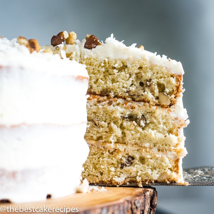 Black Walnut Cake on a serving plate