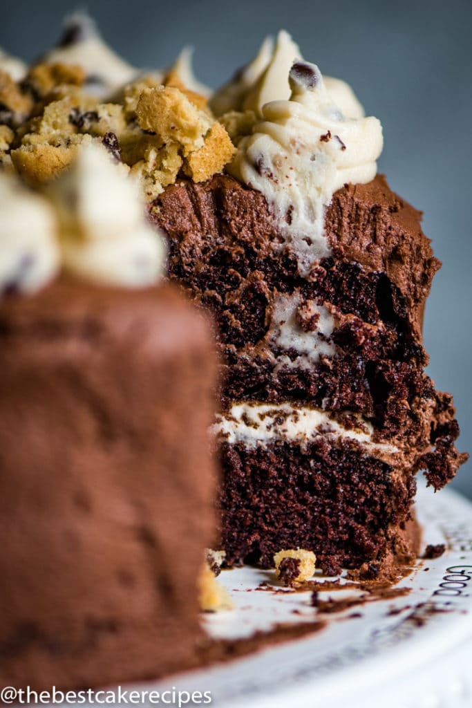 Chocolate Chip Cookie Dough Cake Recipe {Cookie Dough Buttercream}