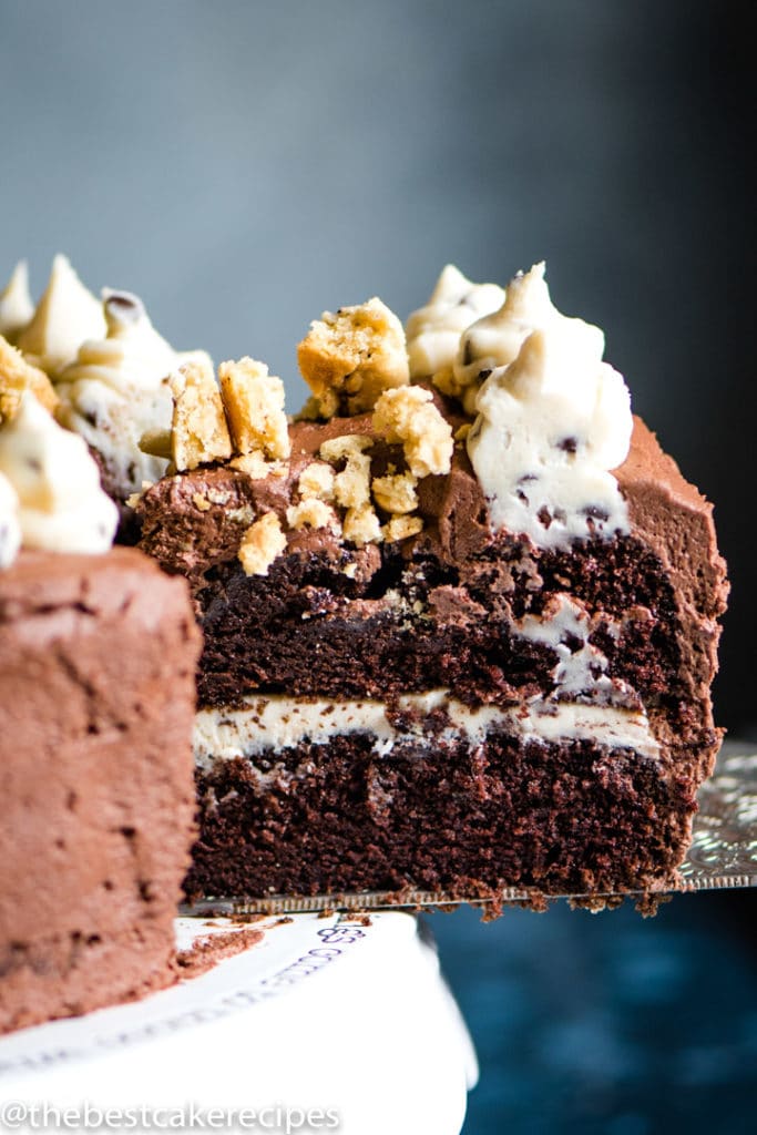 Chocolate Chip Cookie Dough Cake Recipe {Cookie Dough Buttercream}