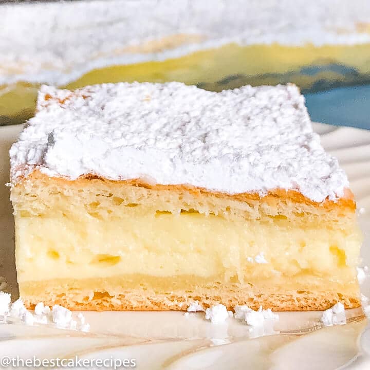 square of cheesecake bars on a plate