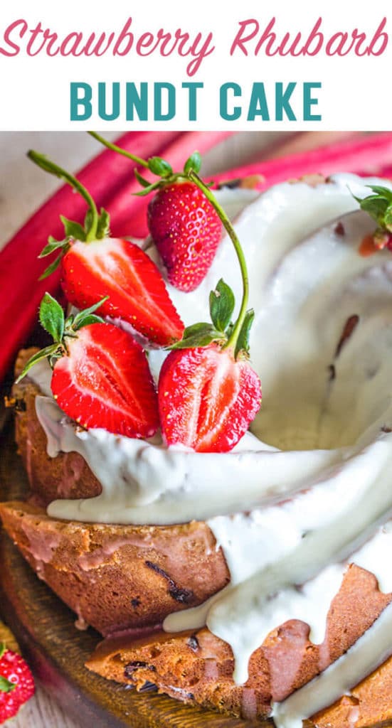 Strawberry Rhubarb Bundt Cake title image