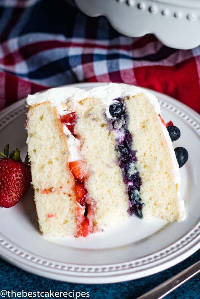 slice of Patriotic Berry Cake