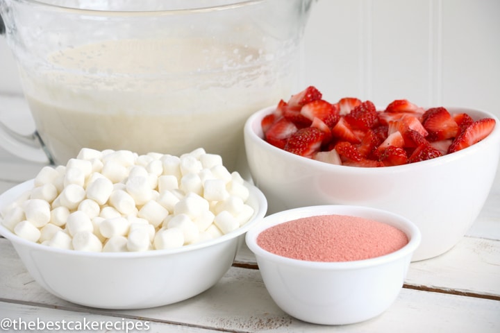 ingredients for Easy Strawberry Upside Down Cake