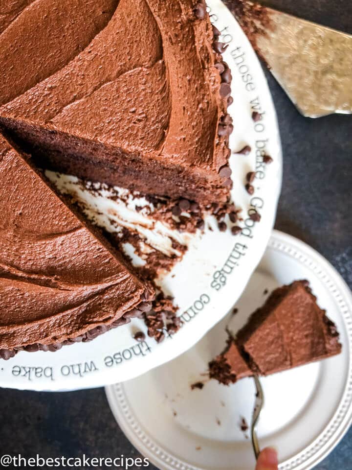 overhead shot of Barley Flour Chocolate Cake