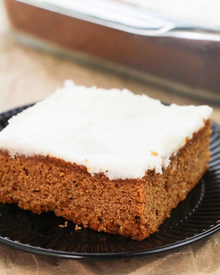 Easy Apple Butter Cake Recipe with Cream Cheese Frosting {No Eggs!}