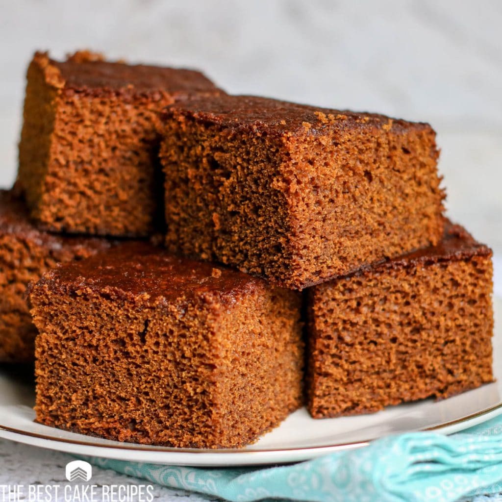 Gingerbread Cake stacked on a plate