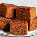 unfrosted Gingerbread Cake on a plate