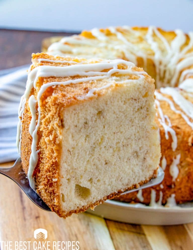 Banana Chiffon Cake Recipe {Easy Fruit Cake in a Tube Pan}
