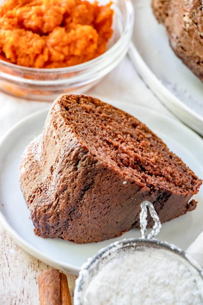 bottom of Pumpkin Chocolate Bundt Cake