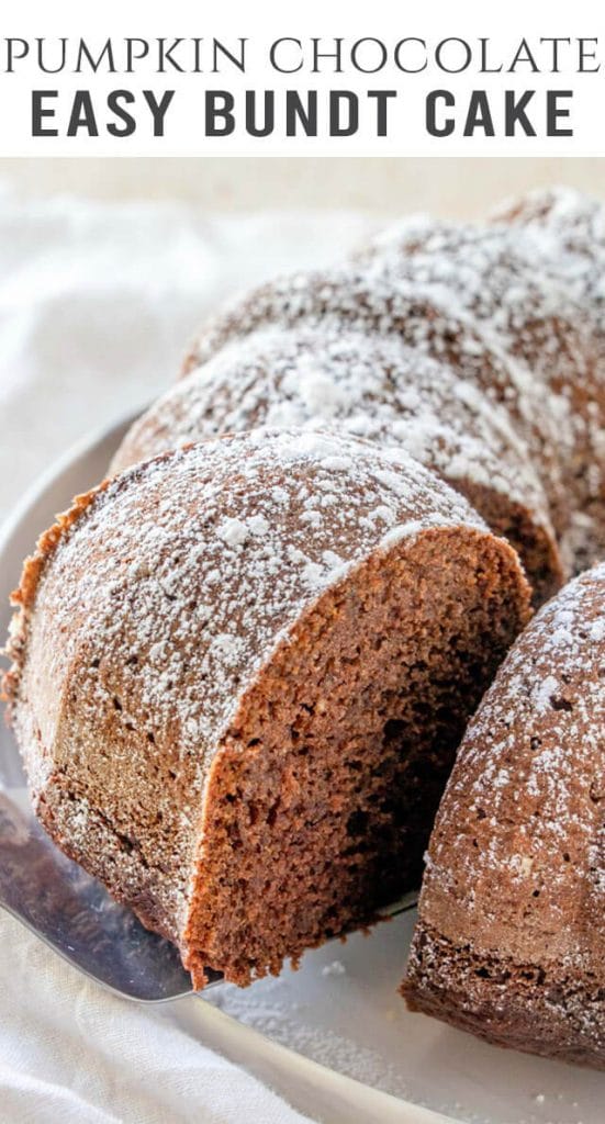 pumpkin chocolate bundt cake title image