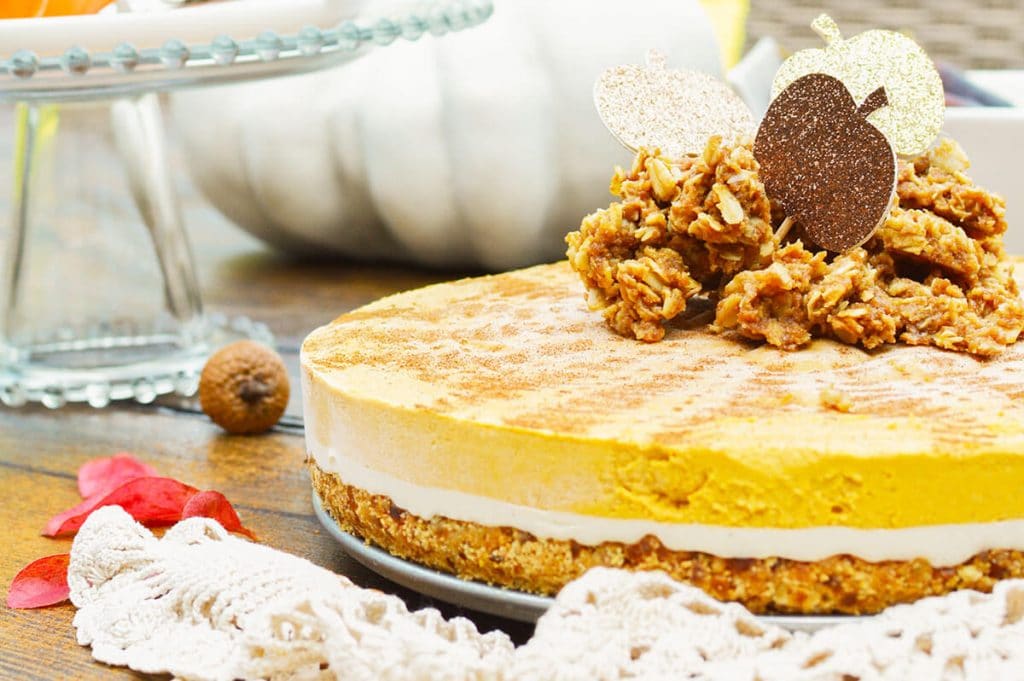 no bake Vegan Pumpkin Pie on a table